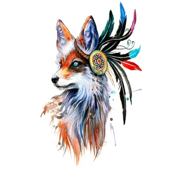 

1pcs Water Transfer Fake Tattoo Waterproof Temporary Tattoo Sticker Men Women Wolf Tattoo Flash Tattoo 12*19cm #278605
