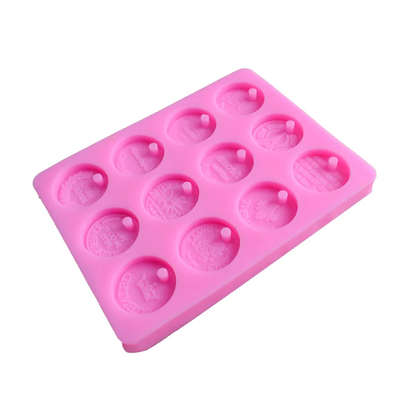 Aomily 12 Styles Coins with Holes Shaped Chocolate Cake Fondant Mold Decorating DIY Mold Mousse Sugar Craft Pastry Baking Tool