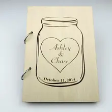 Керамический сосуд по индивидуальному заказу деревенский Свадебный Гость фотоальбом Выгравированные деревянные гостевые книги приемная вечеринка, украшения