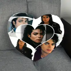 Новый наволочка Майкл Джексон в форме сердца атласная тканевая Подушка Чехол для дома спальни свадебное украшение наволочки