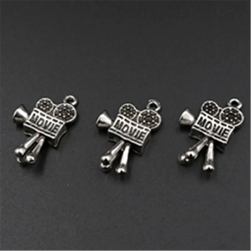 

6pcs Antique silver retro movie projector charm earrings bracelet DIY jewelry alloy pendants findings A530