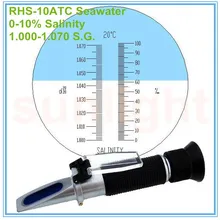 6 шт./лот RHS-10ATC 0-10% морская соль и удельный гравитационный рефрактометр с пластиковой розничной коробкой и отслеживаемой доставкой