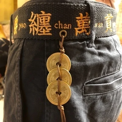 Y Demo Харадзюку Холст Пояс Китайская вышивка буквами двойное кольцо кнопки ремни
