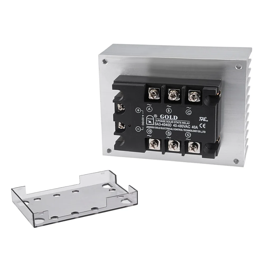 

Uxcell 1 PCS DC 4-32V To AC 40-480V 40A Relay Three Phase Solid State Relay Module Relays Power Supplies SA34040D+L150 DC To AC