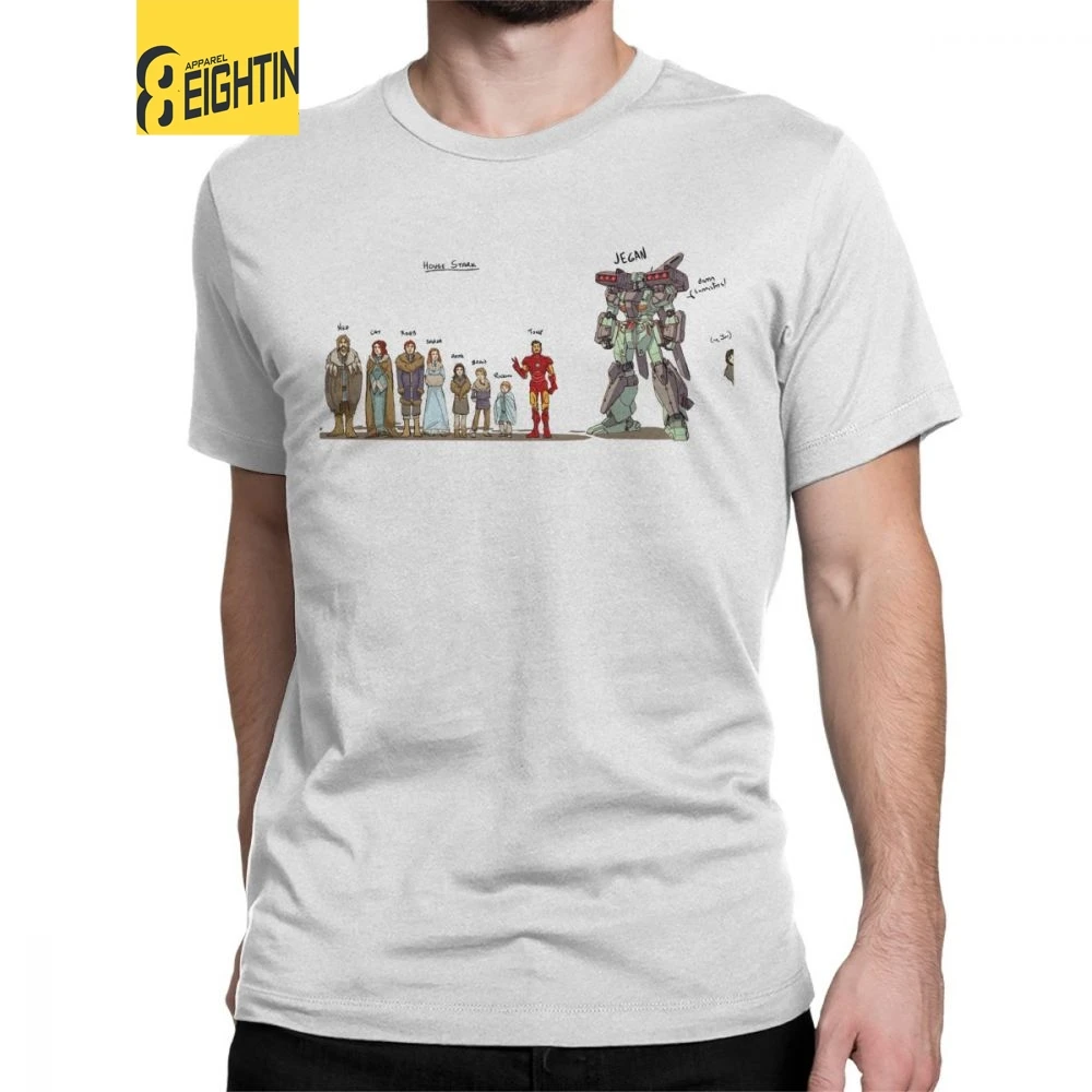 

Game Of Thrones T-Shirt Stark Family Members Man T Shirts Simple Pure Cotton Short Sleeve Tee Shirt Round Neck Grey Clothes