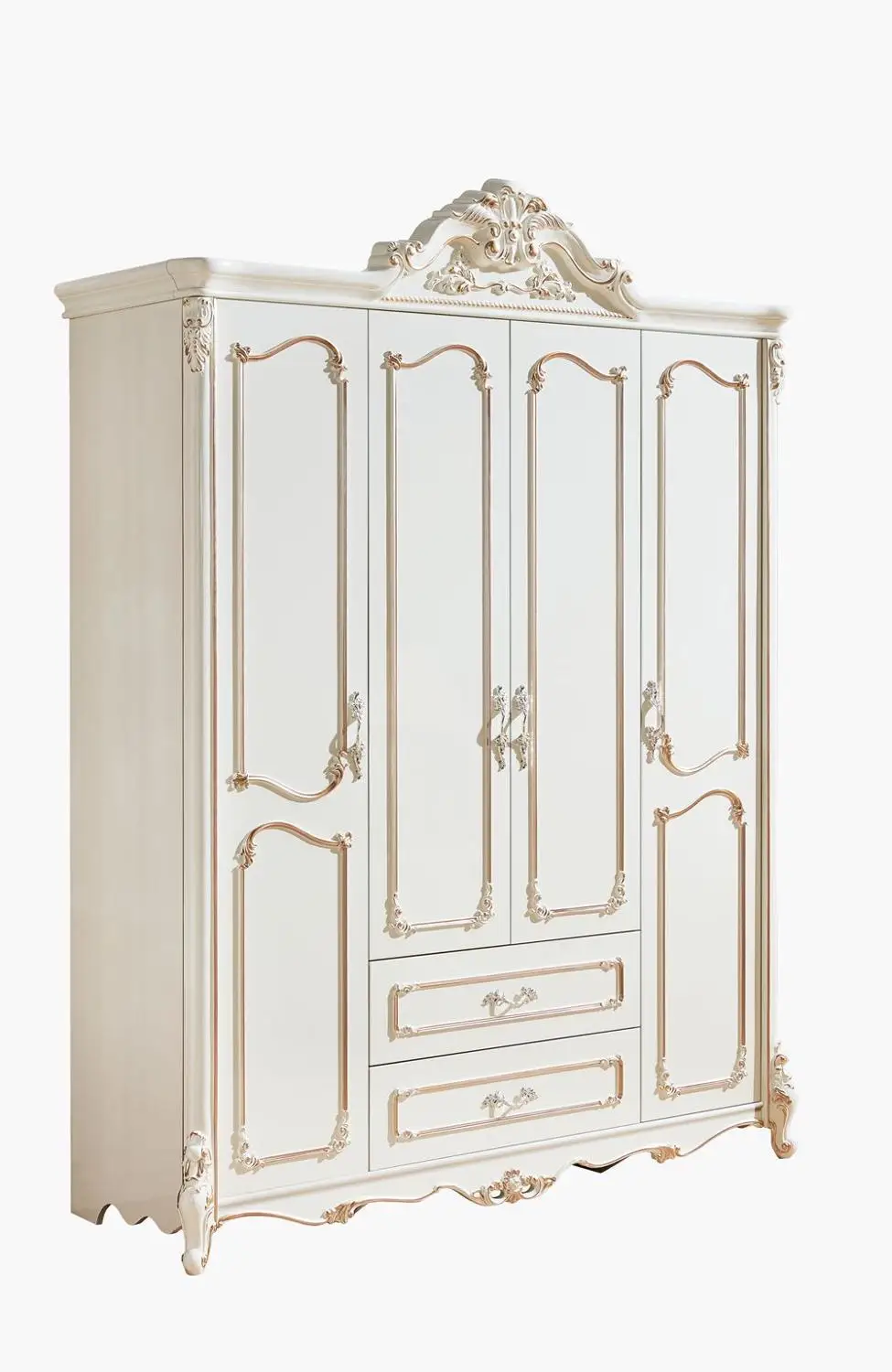 4 doors wardrobe Китай роскошные королевские комплекты спальной мебели - Цвет: 4 doors wardrobe