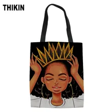 THIKIN сверхмощные хозяйственные сумки художественные черные африканские женские сумки на плечо с принтом для девочек Подростковые Сумки для книг Колледжа Женские сумки Bolsa