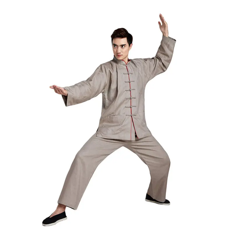 ZooBoo Traditional Long Sleeve Tang Kung Fu Uniform Mens Shirt Sports