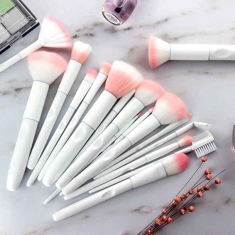 17pcs white makeup brushes  (7)