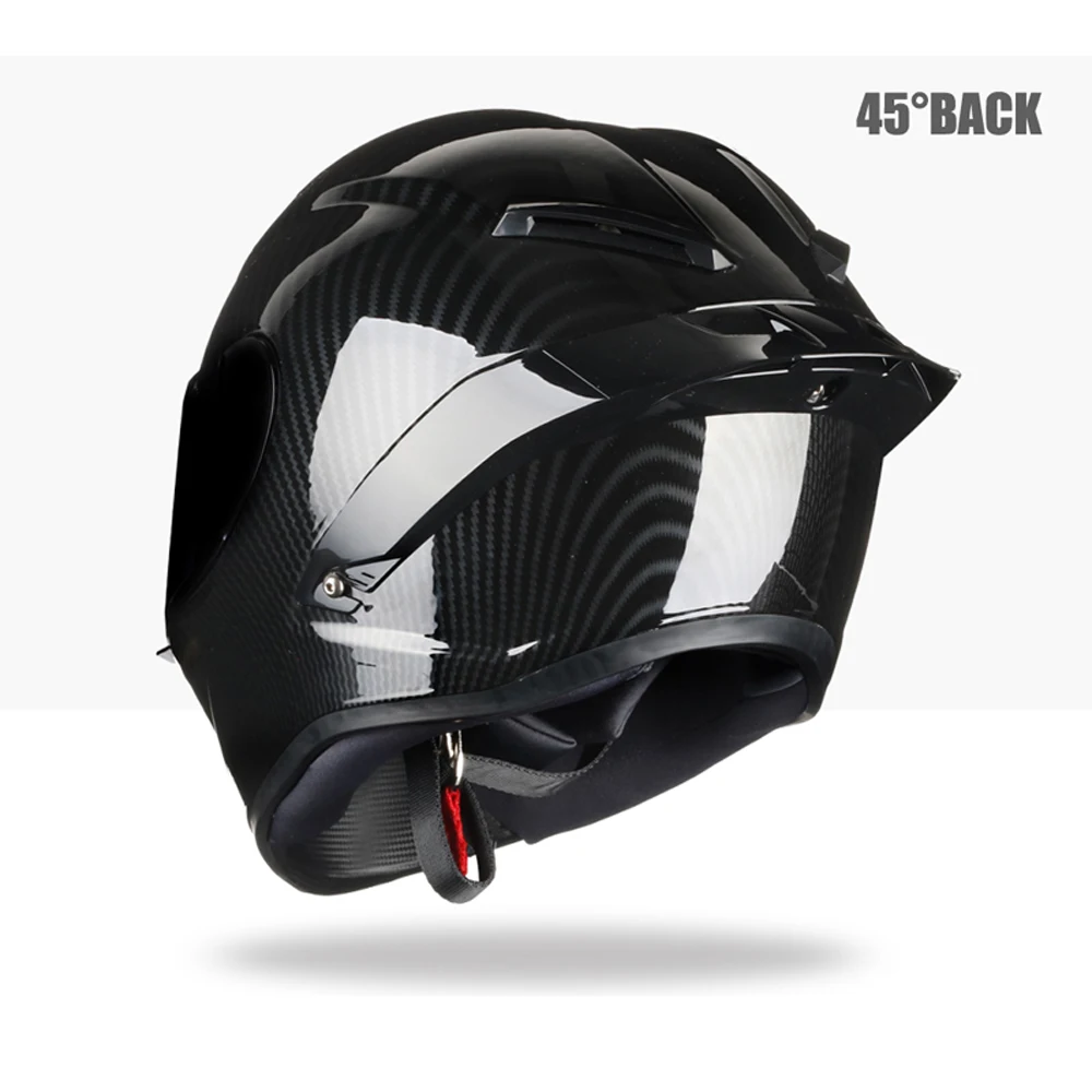 Безопасный мотоциклетный шлем с полным лицом карбоновый скоростной Casco Moto Casque