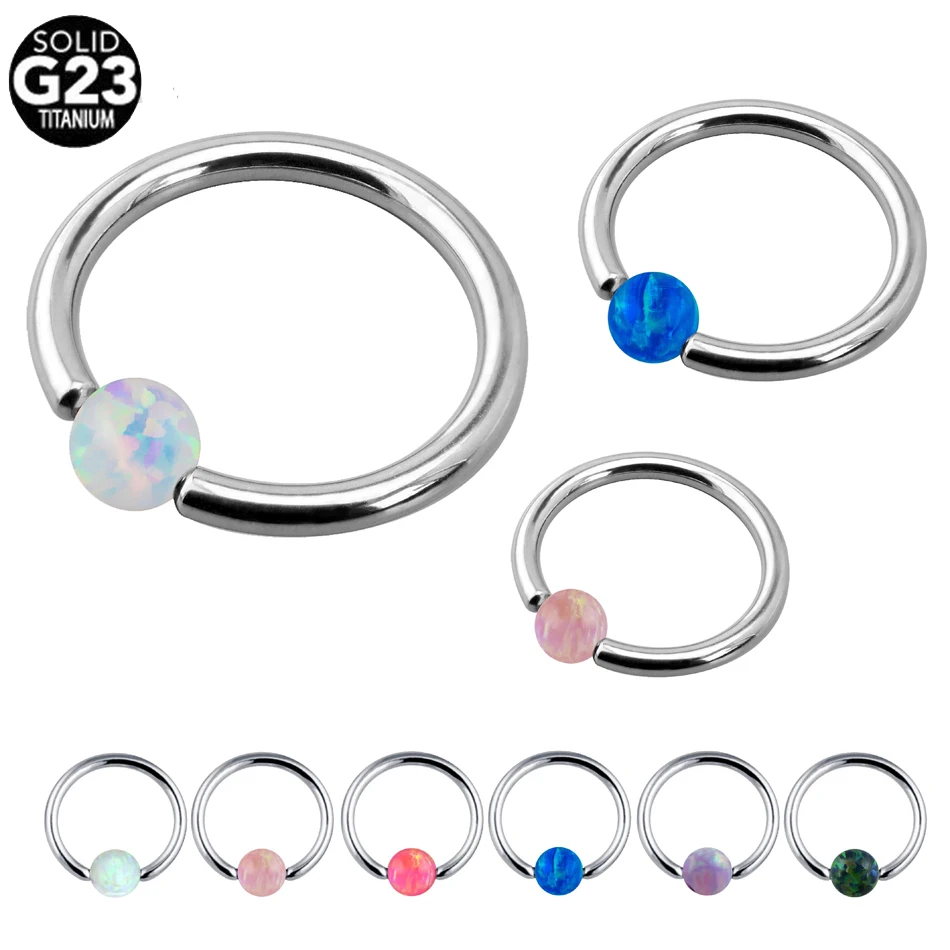 Swan Jo G23 Titanium Septum Piercing Opal Ball Closure Nipple Lip