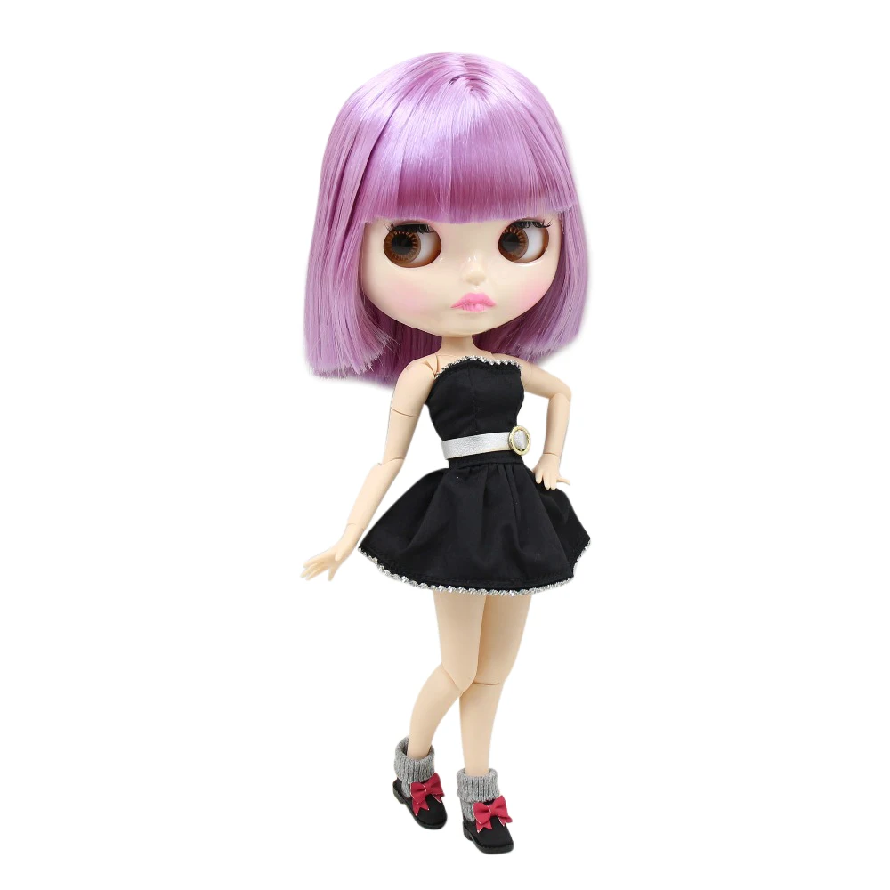 Кукла ICY DBS Blyth BL2137 фиолетовые волосы блестящее лицо новая Лицевая панель губы