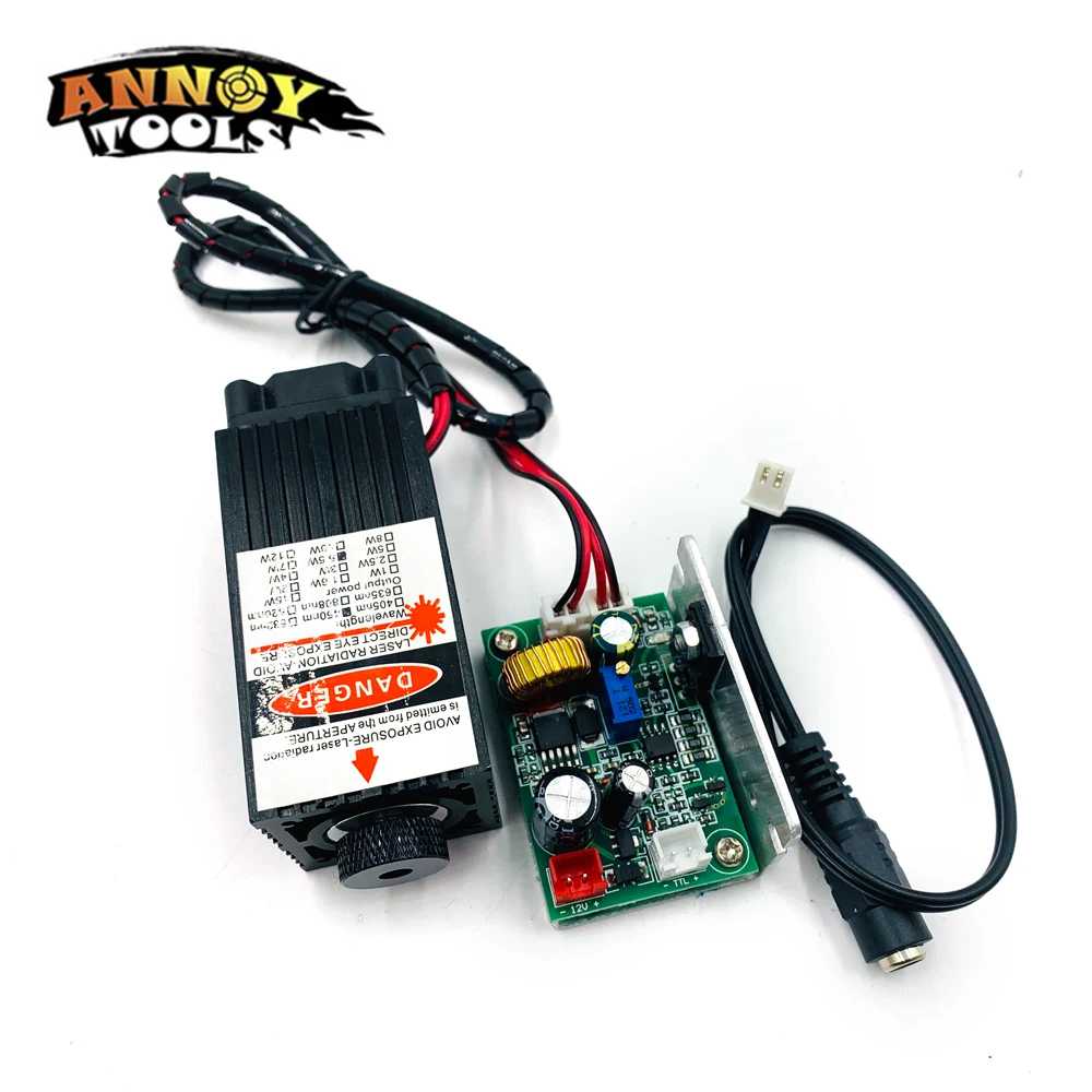 Free Shipping 450nm 5500mW 12V High Power TTL Adjustable Focus Blue Laser Module DIY engraver accessories 5.5W laser head|head laserhead engraving |