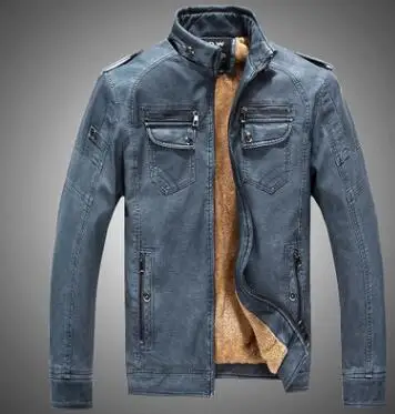 2019 Manufacturers Direct New Men's Leather Jacket Long Sleeve Collar Inside Riga Velvet Jacket Black Size L-XXL 2019 Manufacturers Direct New Men's Leather Jacket Long Sleeve Collar Inside Riga Velvet Jacket Black Size L-XXL