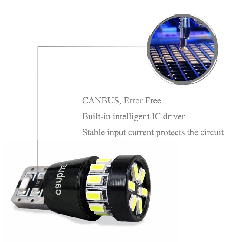 BOAOSI 2x W5W T10 светодиодный Canbus ОШИБОК 18SMD 3014 6000 К Белый салона Купол Дверь Чтение