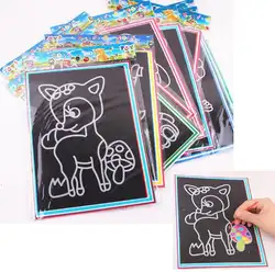 5 шт./лот красочные царапинам 19*26 см песок бумага для рисования и живописи головоломка обучения Классические игрушки для детские игрушки