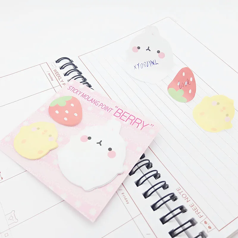 4 шт. милый планировщик корейский кролик животные Липкие заметки Kawaii Post memo pad самоклеящиеся Стикеры офисные принадлежности материал Escolar