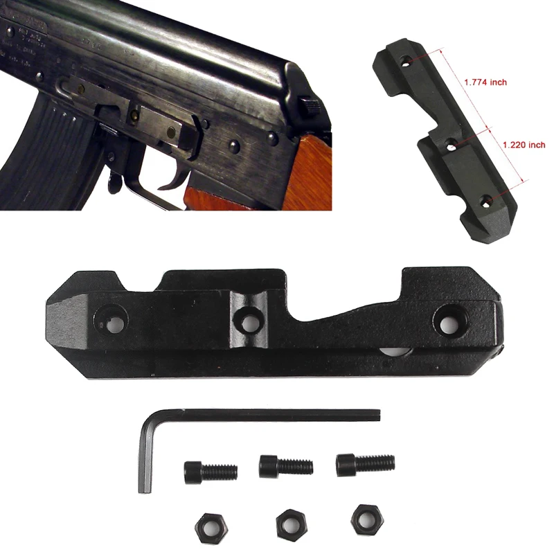 Тактическая стальная боковая пластина ласточкин хвост подходит для штампованного фрезерованного приемника для AK/Saiga страйкбольного гаечного ключа охотничьей винтовки AK47Scope Mount 2-0032