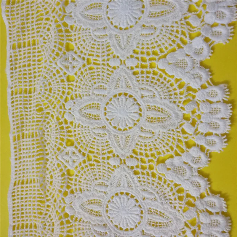 

100%Cotton 18cm Width Guipure Lace Fabrics 10yards Pure White Color Embroidered Lace Accessory DIY Lace Embroidery lace fabric