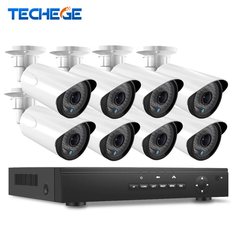 Techege 8CH 1080P POE NVR 48V POE NVR Auto Zoom lens 2.8-12mm  2.0MP NIght Vision IP POE Camera P2P Cloud cctv camera system