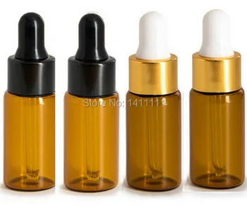 

Factory price 1000PCS/LOT 5ML Amber Dropper Mini Glass Bottle Essential Oil Display Vial , Small Perfume Brown Sample container