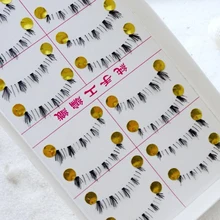 1 коробка 10 пар Ручной Работы Накладные Ресницы Естественно Ню Макияж Прозрачным Стебли Накладные Ресницы Под Мода Накладные Ресницы