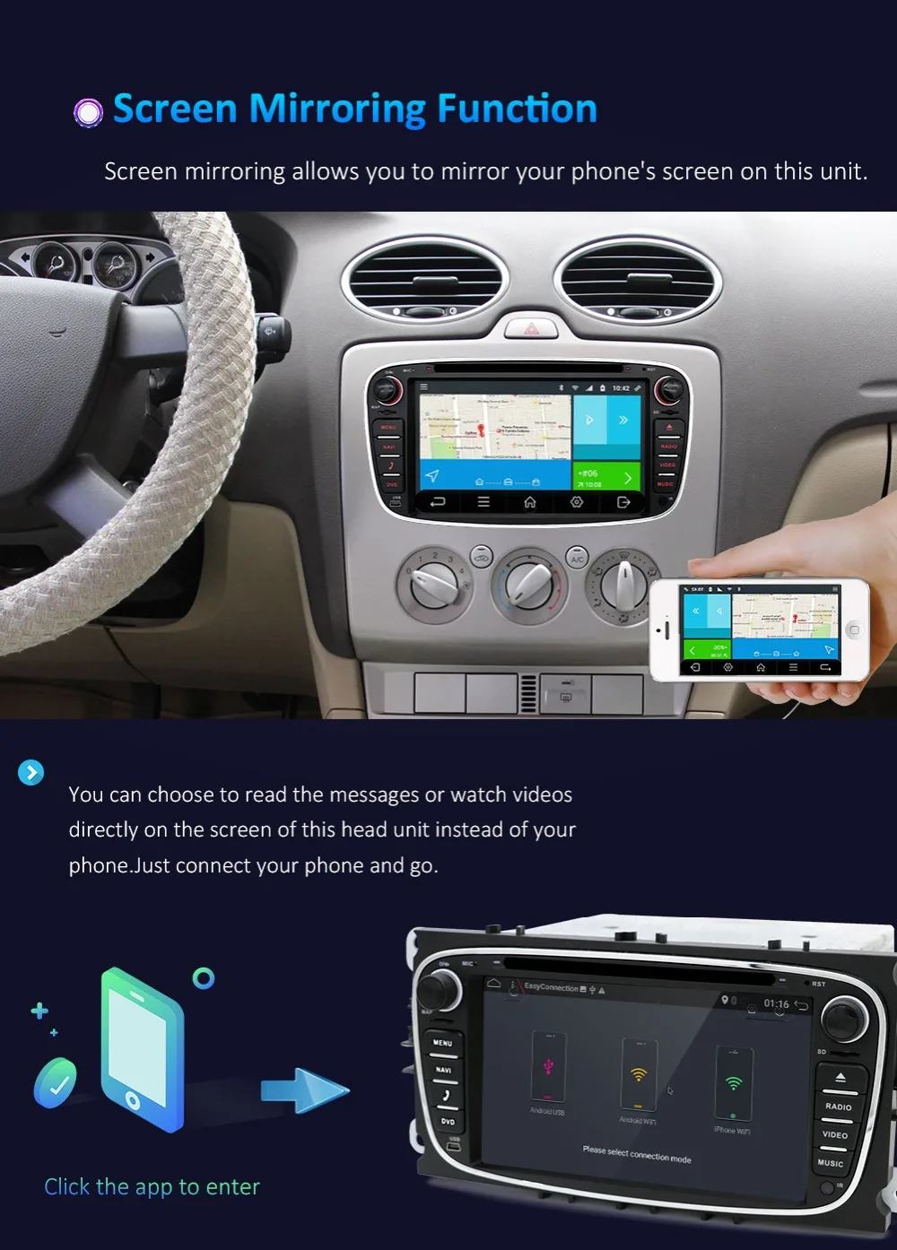 Clearance Quad core 2DIN Android 8.0 car dvd GPS car dvd for Ford focus Mondeo S-max smax Kuga c-max Connect Galaxy wifi 3/4G BT Autoradio 9