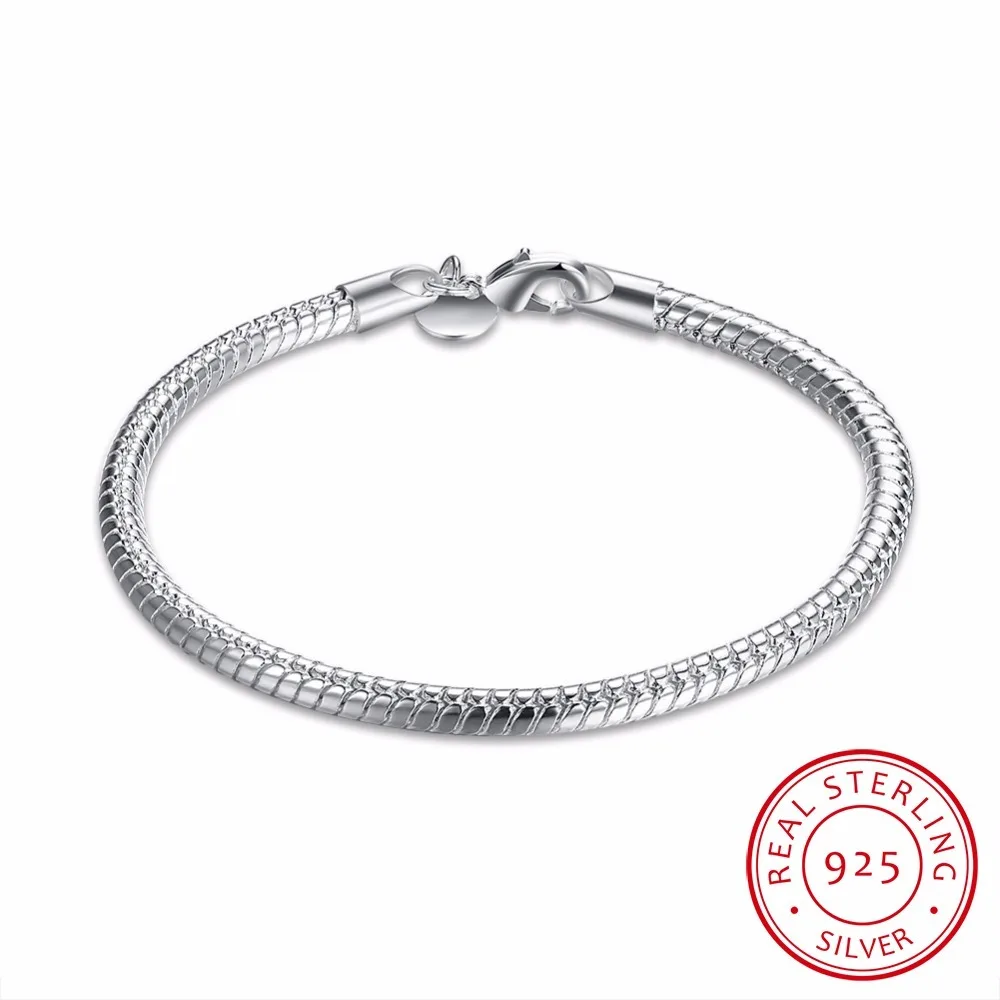 

Lekani Original 925 Sterling Silver Charm Bracelet Fashion Wedding Jewelry Smooth Snake Bracelets For Women Gift Hb001