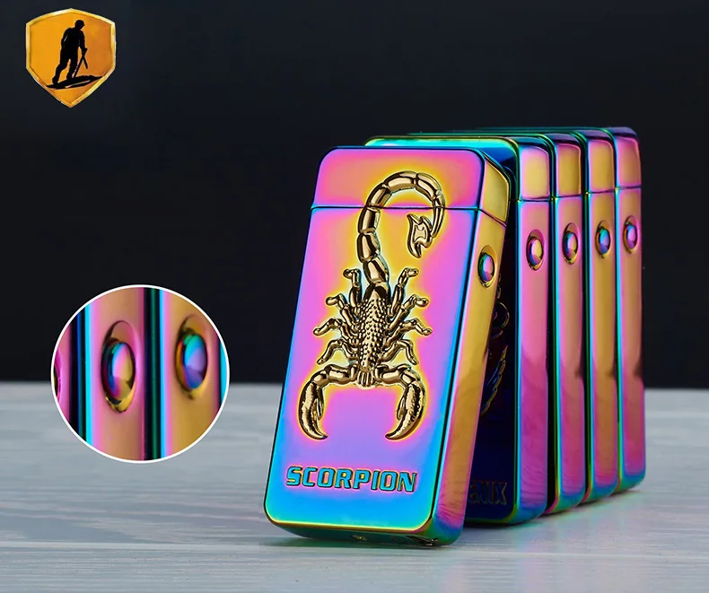 

Scorpion 3D Pattern Lighter Pulse Double Arc Cigarette Lighter USB Charging for Men