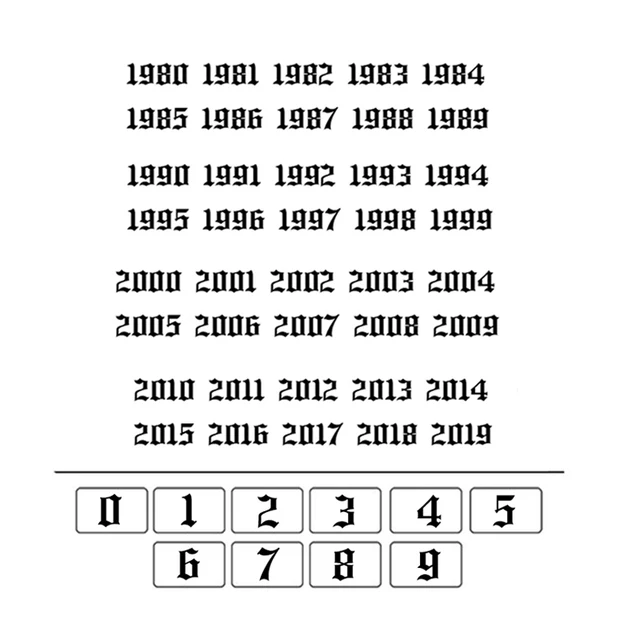 Old English Number Ring Year 1995 1980to2019 Rings Number
