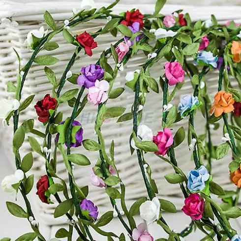 Hot 8pcs lot Bride Headband Flower Boho Women Lady Girl Floral Festival Wedding Garland Hair Head