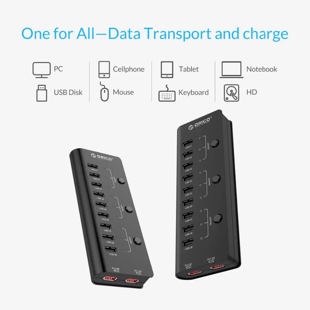 Высокоскоростной usb хаб ORICO разветвитель концентратора USB 2 0 с 9 портами