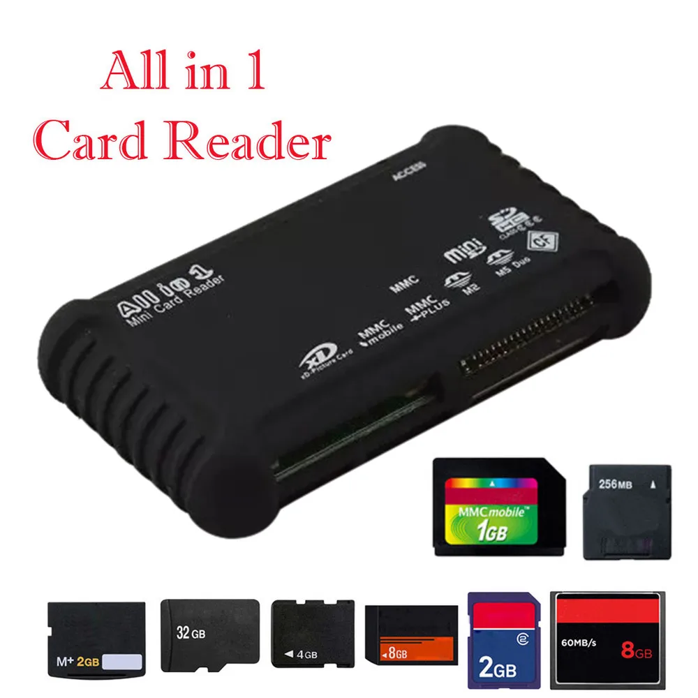 Все в 1 Multi карта памяти USB Reader Для SD SDHC Мини Micro M2 MMC XD CF MS горячей замены компактный дизайн индикатор состояния