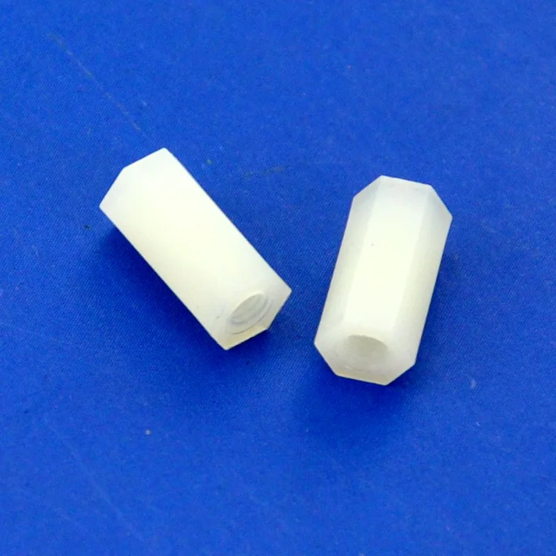 

(100 pcs/lot ) 10mm/0.39" Nylon M2.5 Threaded Hex Female-Female Standoff Spacer, Hexagonal.