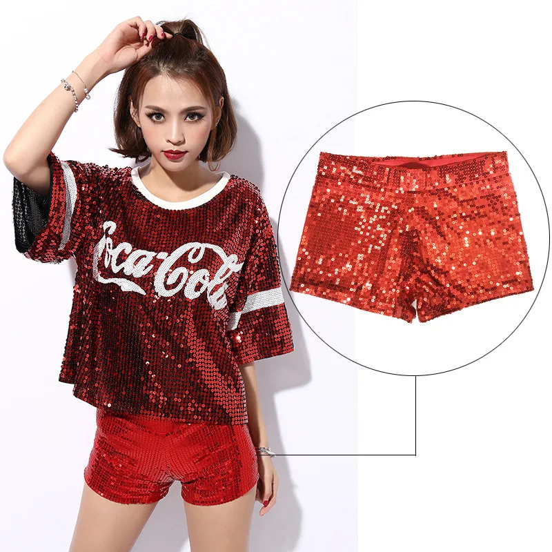 Ladies Sequin Jazz Dance Shorts Sexy Night Club Wear Hip Hop Dancer