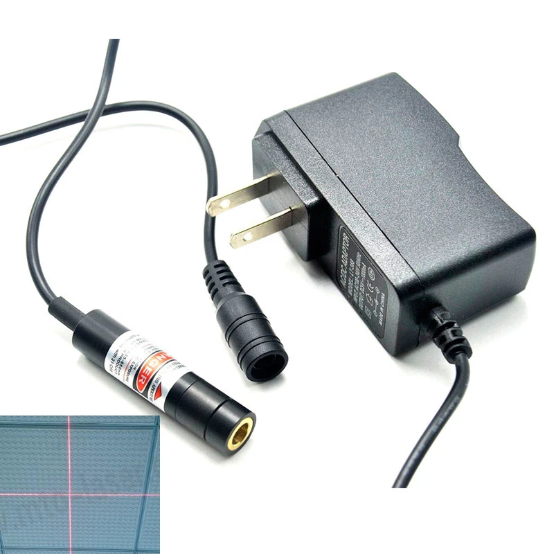 

20mw 650nm Cross Red Laser Module Lights Printing/Sewing Machine Positioning w 5V AC Adapter