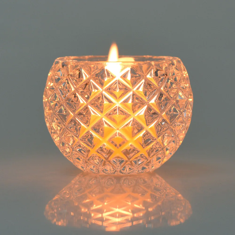 

Clear Crystal Votive Candle Holder Unique Tea Light Holders Wedding Table Decor