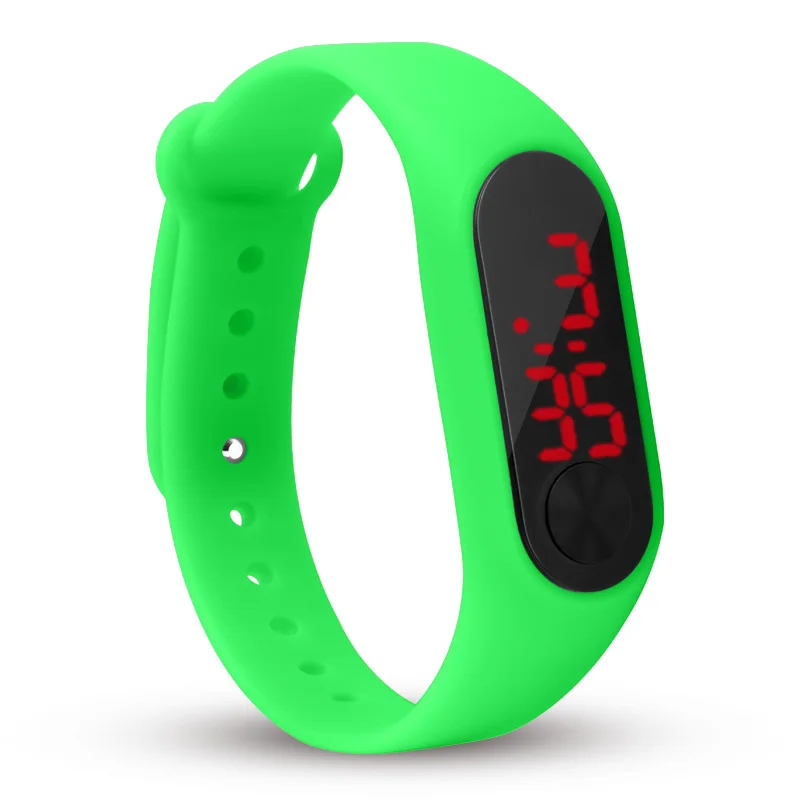 Новые детские часы, светодиодный дисплей, спортивные часы, детские электронные модные цифровые часы для мужчин и женщин, подарок для школьниц и мальчиков - Цвет: Fluorescent Green