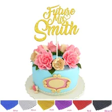 1 шт. персонализированные Свадебный торт Топпер Mrs под заказ фамилия Торт Топперы свадебный душ девичник вечерние украшения