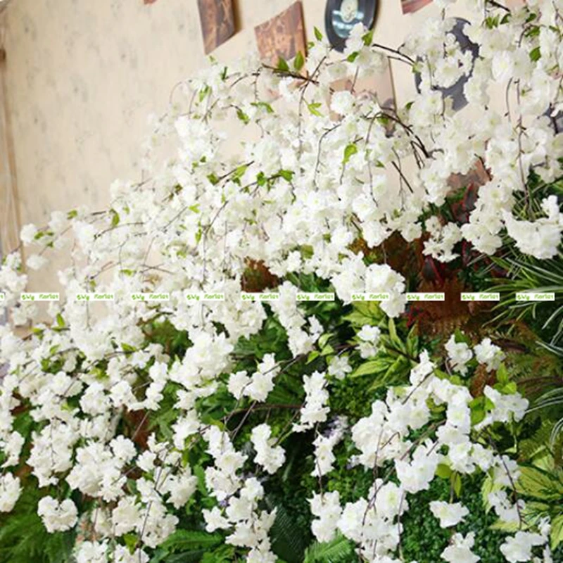 6 шт. 135 см 4 ветки Реалистичные шелковые искусственные цветы вишни в свадебной