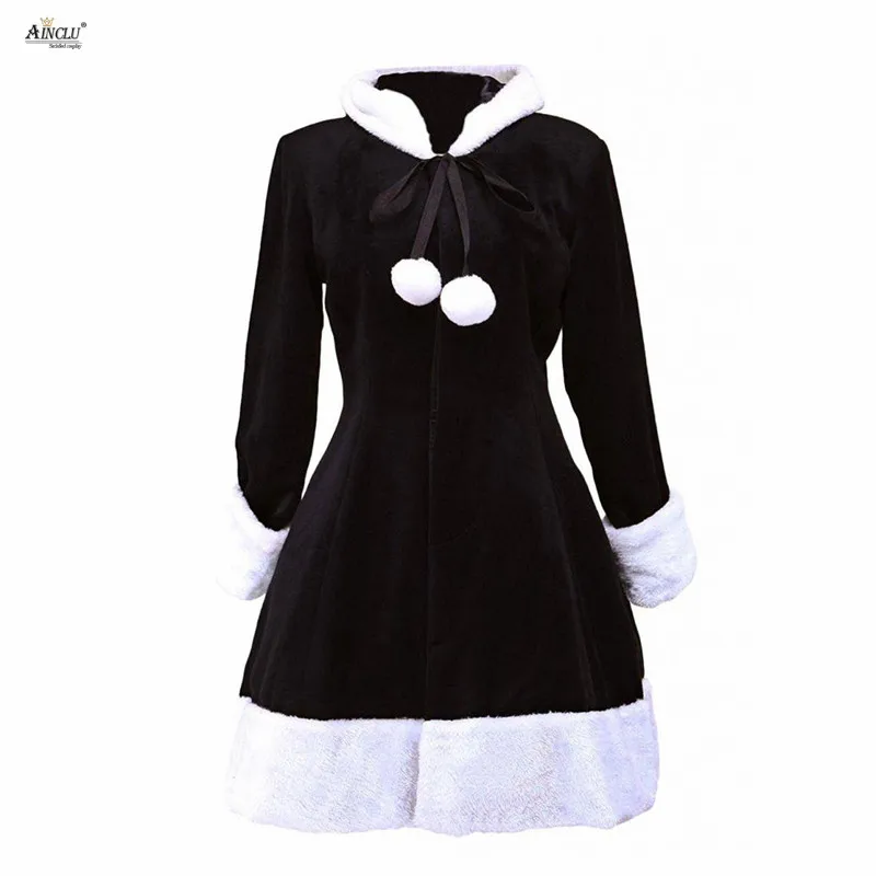 

Spring/Summer/Autumn/Winter Middle-Long Dress Ainclu XS-XXL Womens Cute Black Hood Wool Women's Lolita Overcoat Casual/Party