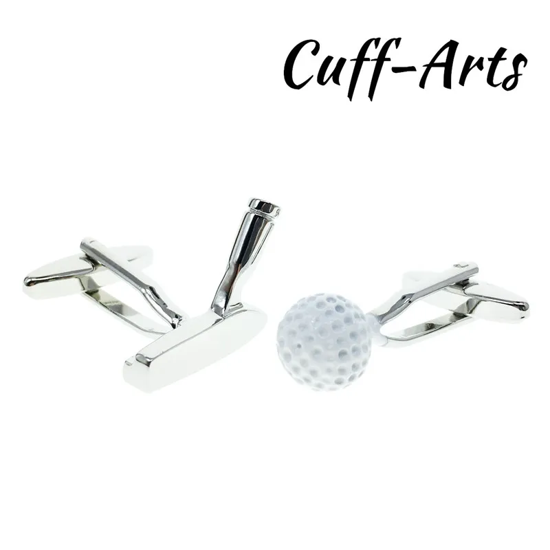 

Cuffarts 2018 New Men Cufflinks Party Wedding Silver Golf Ball & Putter Golfers Cufflinks For Men Shirt Cuff Button C10179
