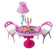 1 Juego de sillas de mesa Vintage para muñecas conjuntos de muebles de comedor juguetes para chica chico para muñeca rosa