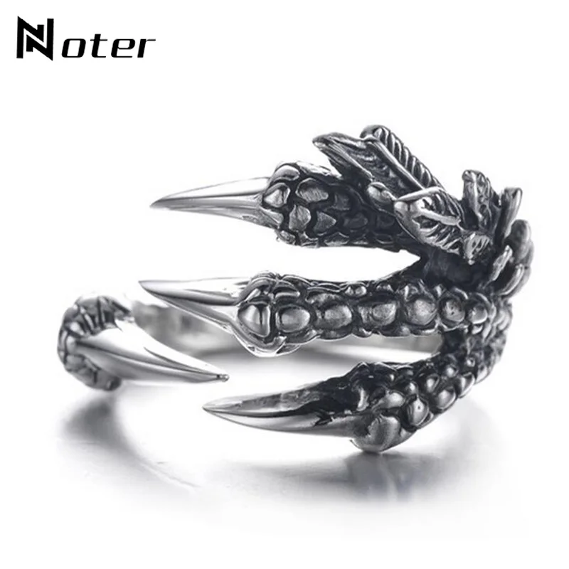 

Noter Punk Antique Silver Dragon Claw Rings Gothic Alloy Knuckles Ring For Women Men Personalized Jewelry Abel Bijoux