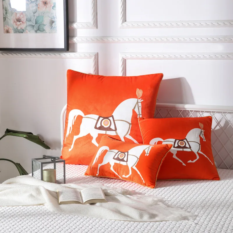 Home DecorativeModern printed leather buckle pillow sofa office cushion cover Cushion Cover Pillow Case | Дом и сад