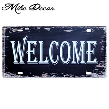 [Mike86] приветствуем номерных знаков Винтаж стены искусства дощечка с надписью общежития металлическое декоративное украшение на стену вечерние украшения дома D-60 30*15 см