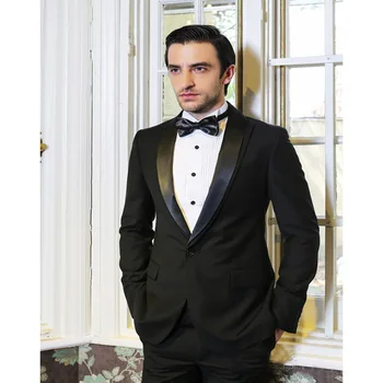 

Hot Smoking New Arrival Man Suit 1 Buttons Groom Tuxedos For Clothes Shawl Lapel Groomsman Custom Made Wedding (jacket+pants)
