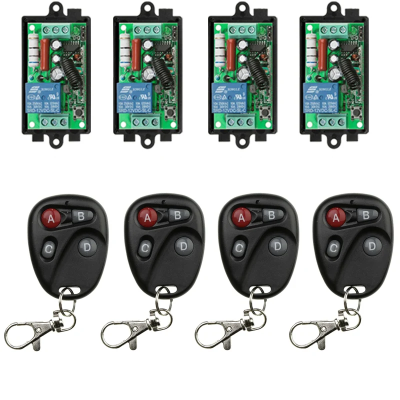 

AC 220 V 1CH 10A Relay RF Wireless Remote Control Switch Wireless Light Switch Receiver + Transmitter Garage Doors shutters
