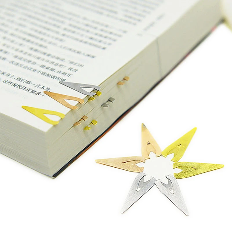 

New High Quality Mini Triangle hollow Brass stainless steel Metal Bookmark creative Elegant cute bookmarks for books 763