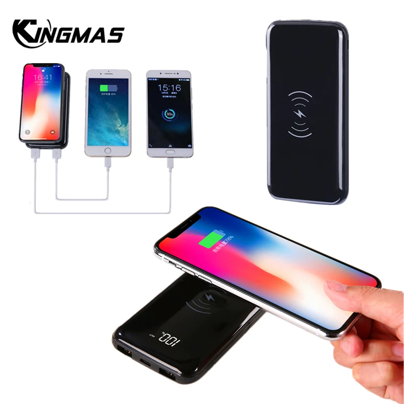 

Wireless charger mobile phone Power Bank For iPhone X 8 Plus 10000MAh External Backup Battery Charging For Samsung S8 S9 Plus LG